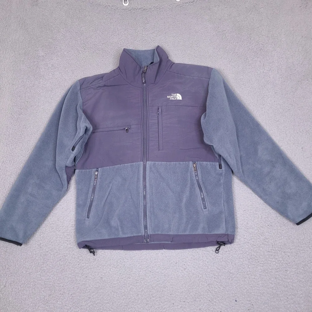 The North Face Denali Fleece Jacket Mens Small Blue Gray Full Zip Polartec‎ Coat
